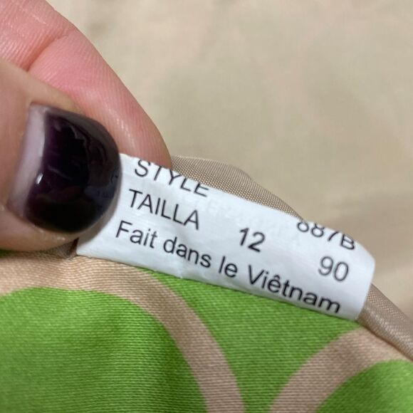 N Touch Lime Green & Tan Designed 3/4 Sleeve Jacket Size 12 - Picture 5 of 5